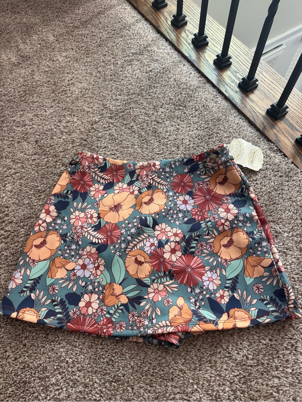 Floral A-Line Mini Skort - Multicolor